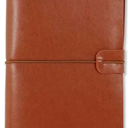 Voyager Journal Notebook, nutmeg brown, top view
