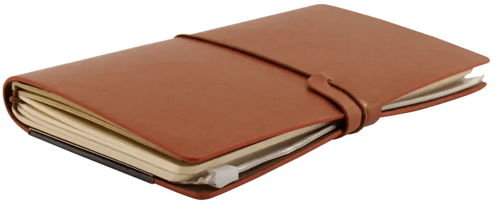 Voyager Journal Notebook, closed view from side