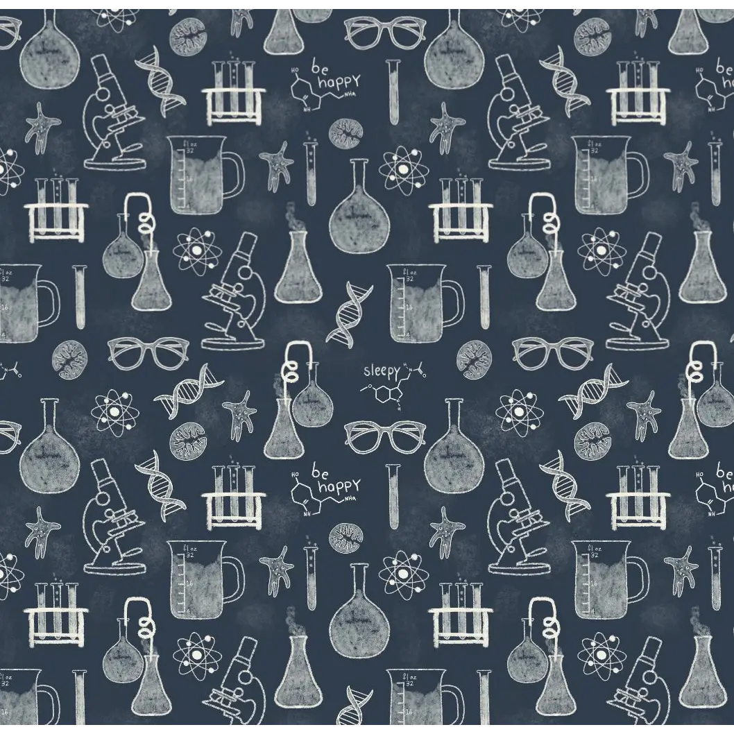 Nye Wallpaper - Science Chemistry for Kids - by Kristie Vargo - Sample 1 foot by 1 foot / Navy - Loomwell Home Goods
