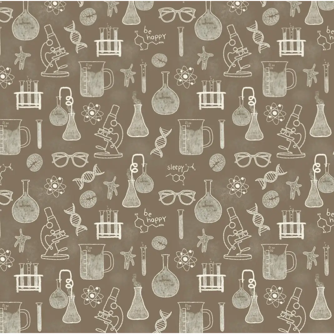 Nye Wallpaper - Science Chemistry for Kids - by Kristie Vargo - Sample 1 foot by 1 foot / Tan - Loomwell Home Goods