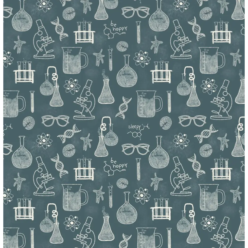 Nye Wallpaper - Science Chemistry for Kids - by Kristie Vargo - Sample 1 foot by 1 foot / Teal - Loomwell Home Goods