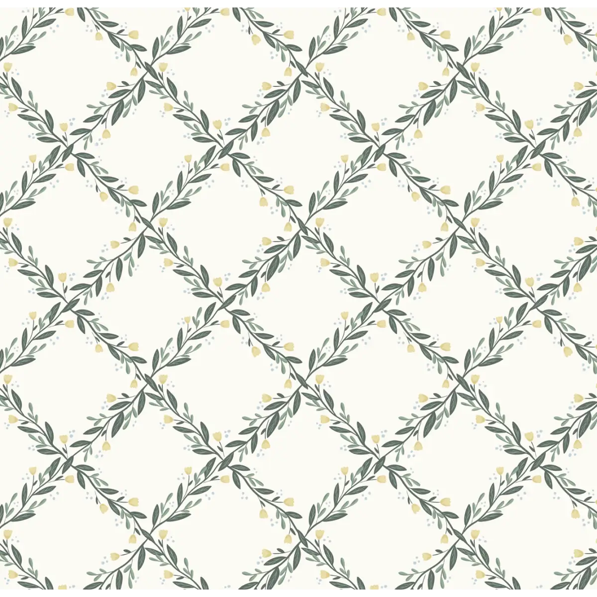 Nyla Wallpaper - Garden Trellis - by Jackie Jean Design - Sample 1 foot by 1 foot / Cream / Small Scale - Loomwell Home