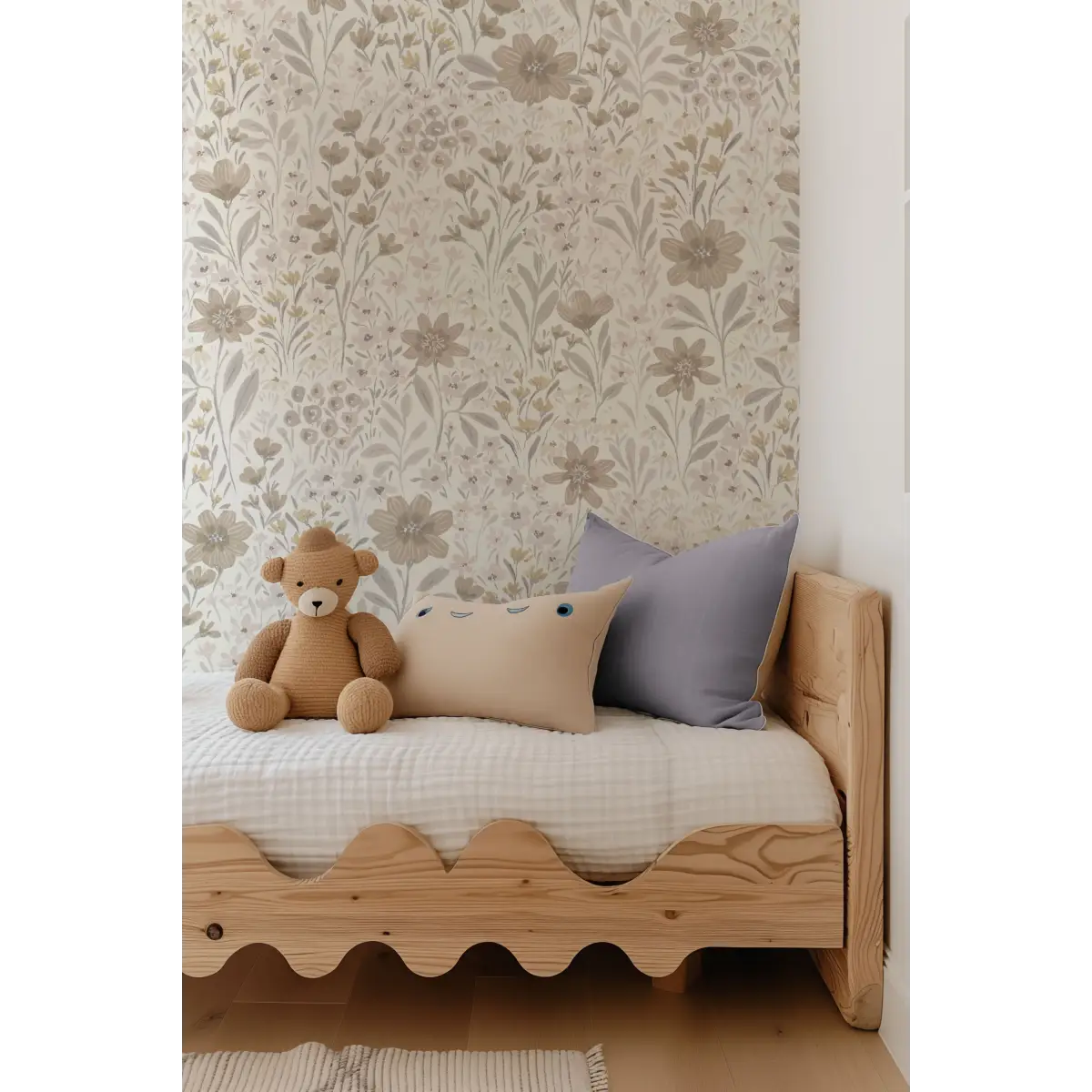 Oaklyn Wallpaper - Neutral Flowers - by Hufton Studio - Loomwell Home Goods