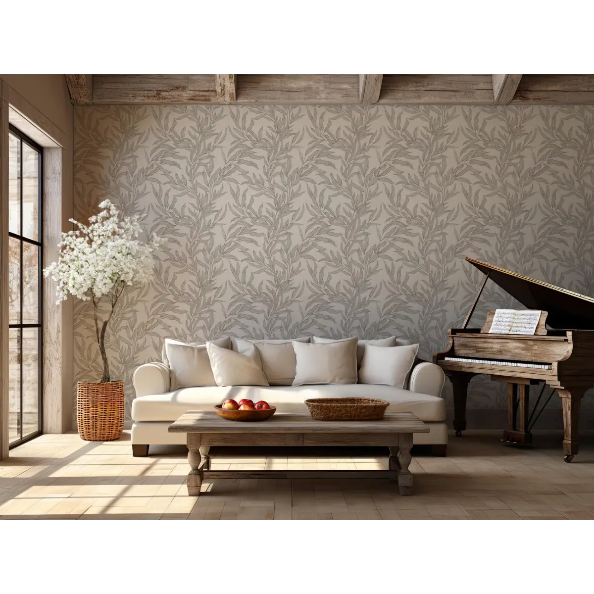 Oaks Wallpaper - Leafy Branches - by Taddy Mikelaites - Loomwell Home Goods