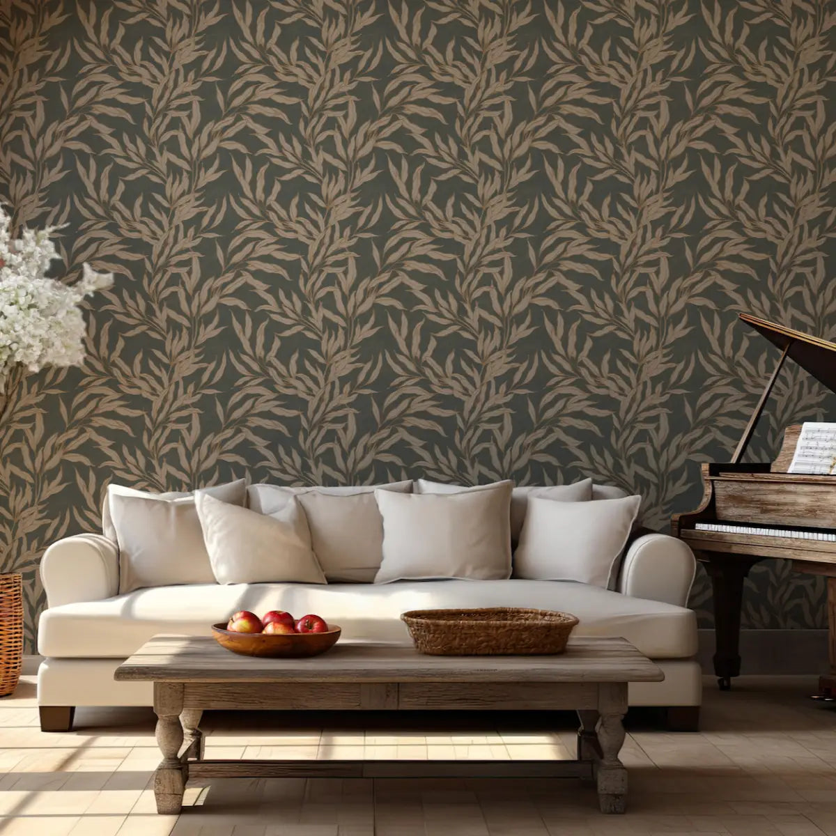 Oaks Wallpaper - Leafy Branches - by Taddy Mikelaites - Loomwell Home Goods