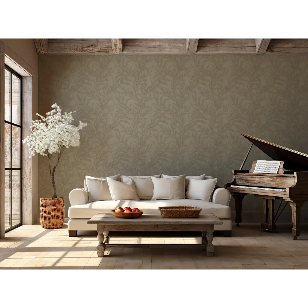 Oaks Wallpaper - Leafy Branches - by Taddy Mikelaites - Loomwell Home Goods