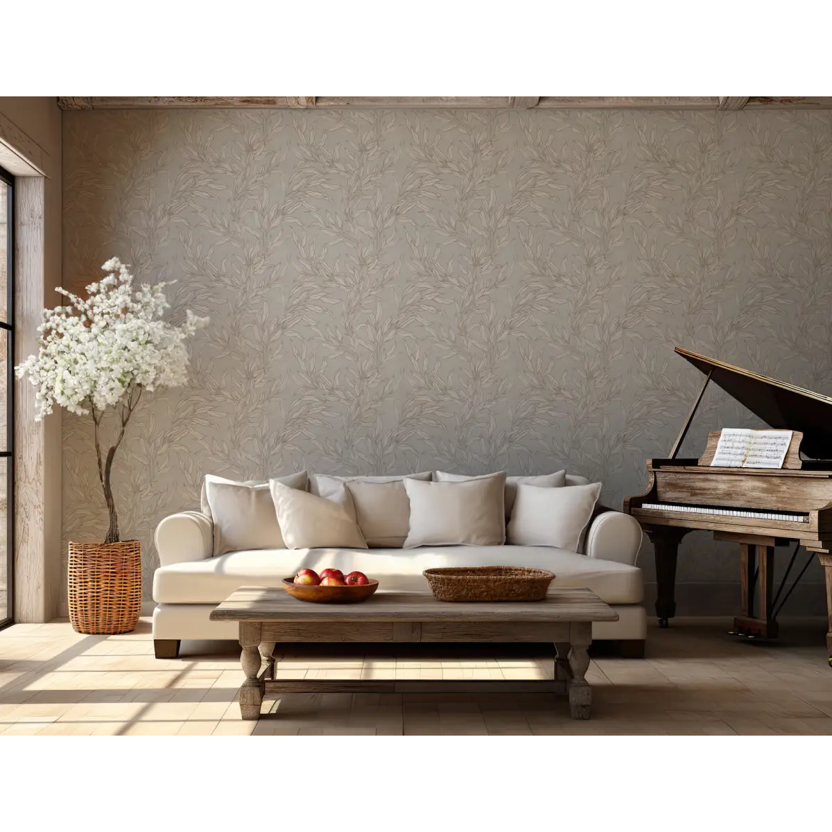 Oaks Wallpaper - Leafy Branches - by Taddy Mikelaites - Loomwell Home Goods