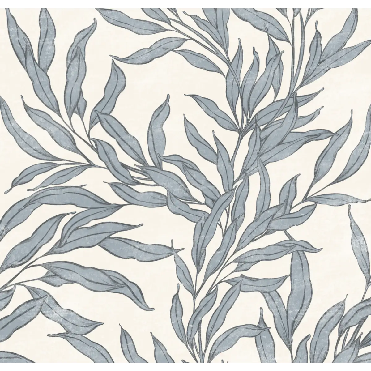 Oaks Wallpaper - Leafy Branches - by Taddy Mikelaites - Sample 1 foot by 1 foot / Dark Blue - Loomwell Home Goods