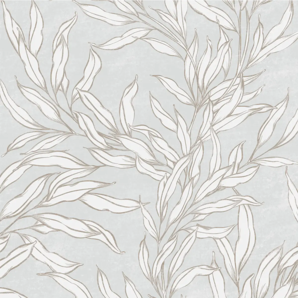 Oaks Wallpaper - Leafy Branches - by Taddy Mikelaites - Sample 1 foot by 1 foot / Light Blue - Loomwell Home Goods