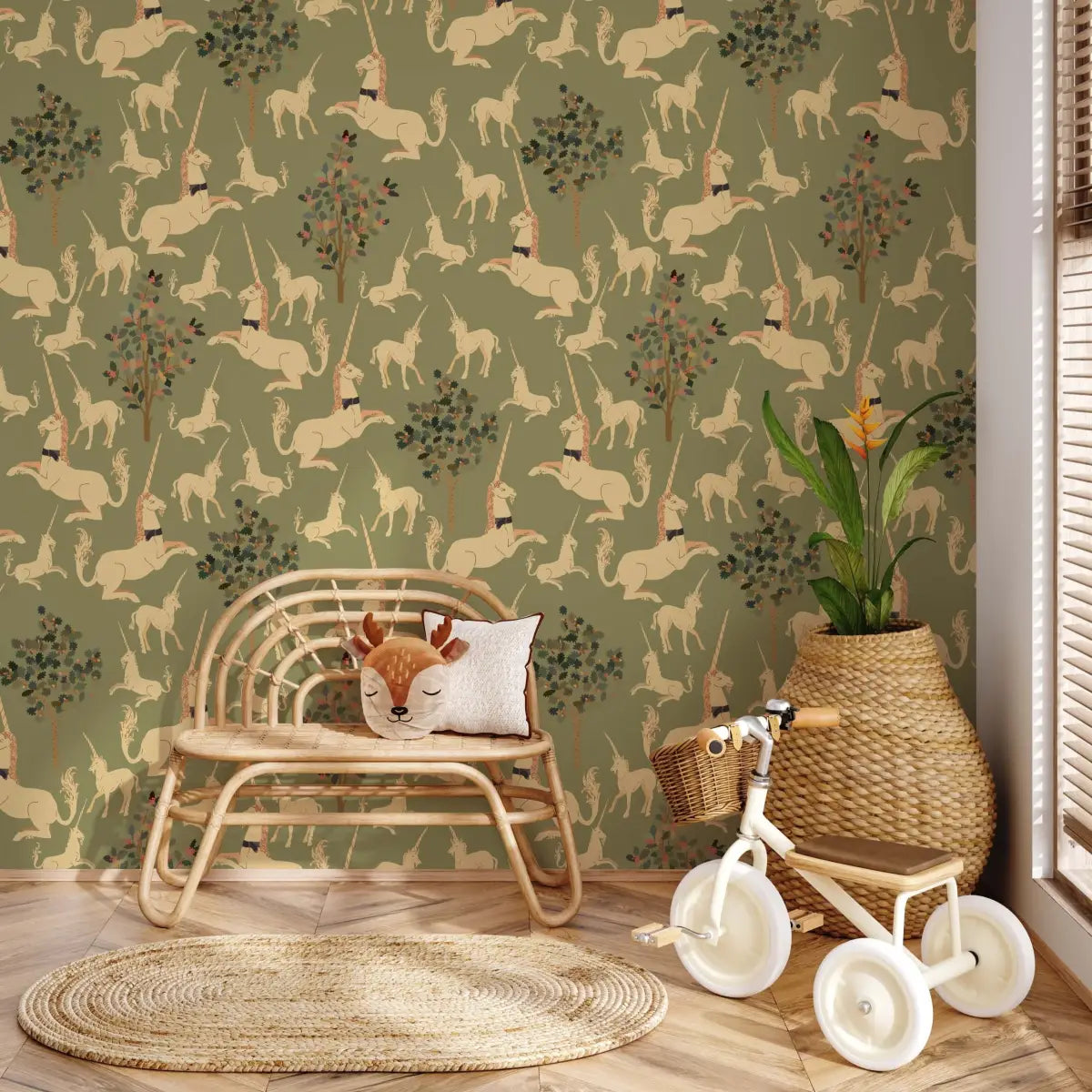 Odette Wallpaper - Medieval Unicorns - Loomwell Home Goods