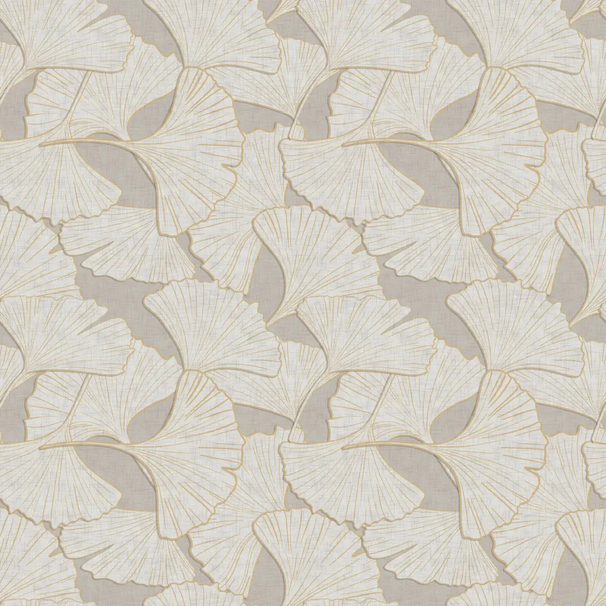 Odin Wallpaper - Gingko Leaves - by Tracy Stone Design - 2 feet by 8 feet / Neutral / Large - Loomwell Home Goods