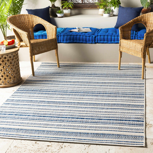 Olin White&Blue Performance Rug - Boutique Rugs