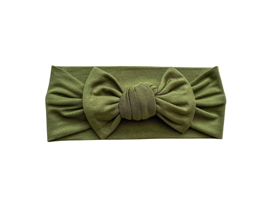 Knotted Headband - Olive Green - Harp Angel Boutique