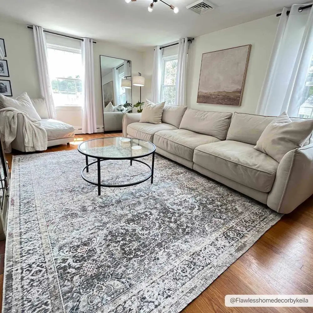 Olive Holi-2304 Washable Area Rug - 6’7’’x9’ Rectangle - Boutique Rugs