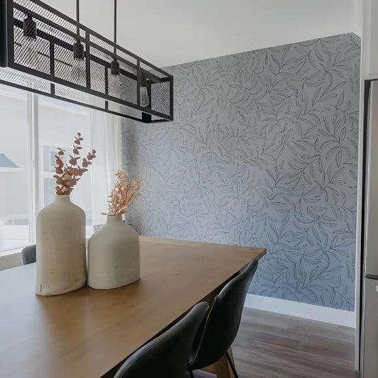 Olive Wallpaper - Blue Green Branches - by Morgan Casteel - Loomwell Home Goods