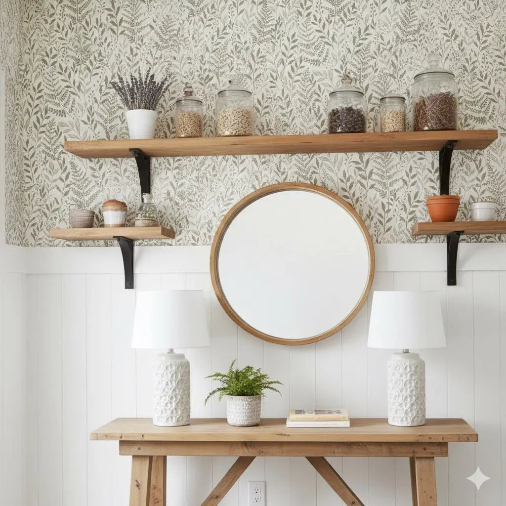 Onyx Wallpaper - Neutral Ferns - by Kathryn Therese - Loomwell Home Goods