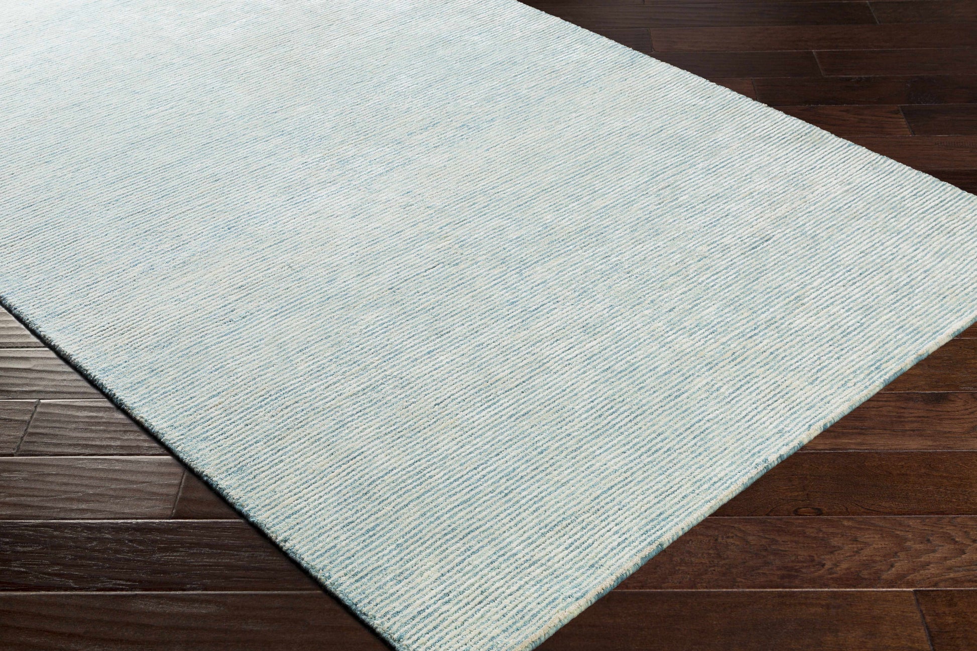 Light Blue Hand Tufted Wool Blend Rug - Boutique Rugs