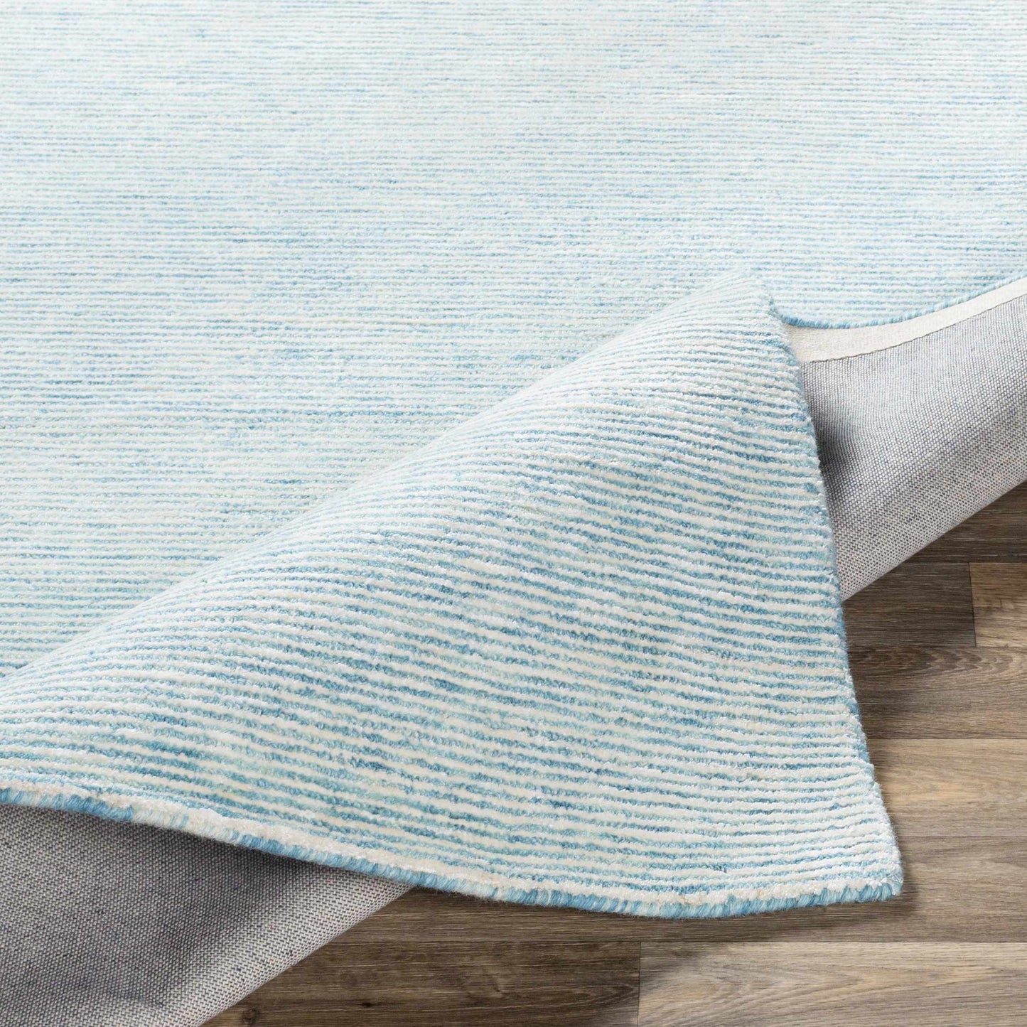 Light Blue Hand Tufted Wool Blend Rug - Boutique Rugs