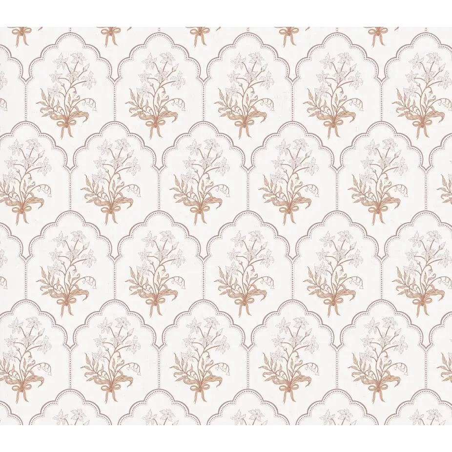 Oren Wallpaper - Flower Bunches - by Brittany Polatis Design - Sample 1 foot by 1 foot / Cream - Loomwell Home Goods