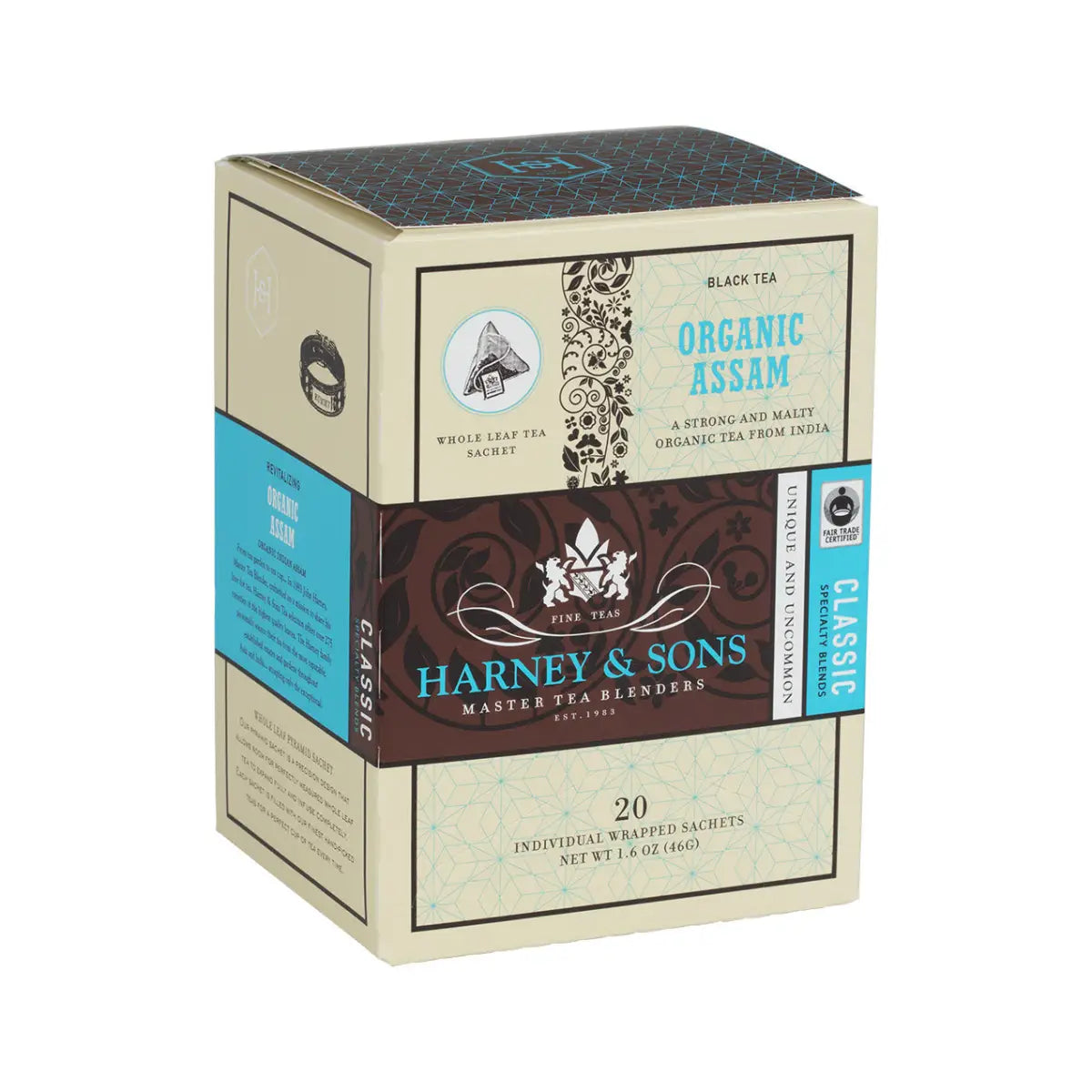Organic Tea - Assam - Loose or Sachets - Sachets / Box of 20 Individually Wrapped Sachets - Harney & Sons Fine Teas