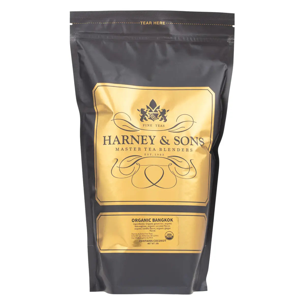Organic Tea - Bangkok Green Tea with Coconut Ginger & Vanilla - Loose or Sachets - Loose / 1 lb. Bag - Harney & Sons
