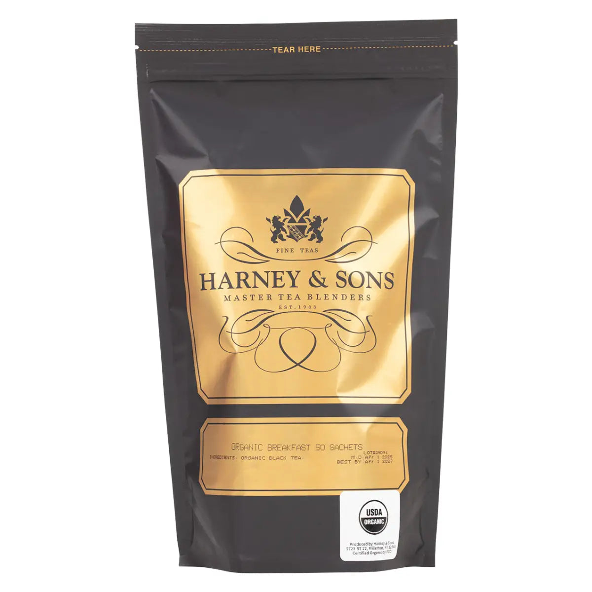 Organic Tea - Breakfast Tea - Loose or Sachets - Sachets / Bag of 50 Sachets - Harney & Sons Fine Teas