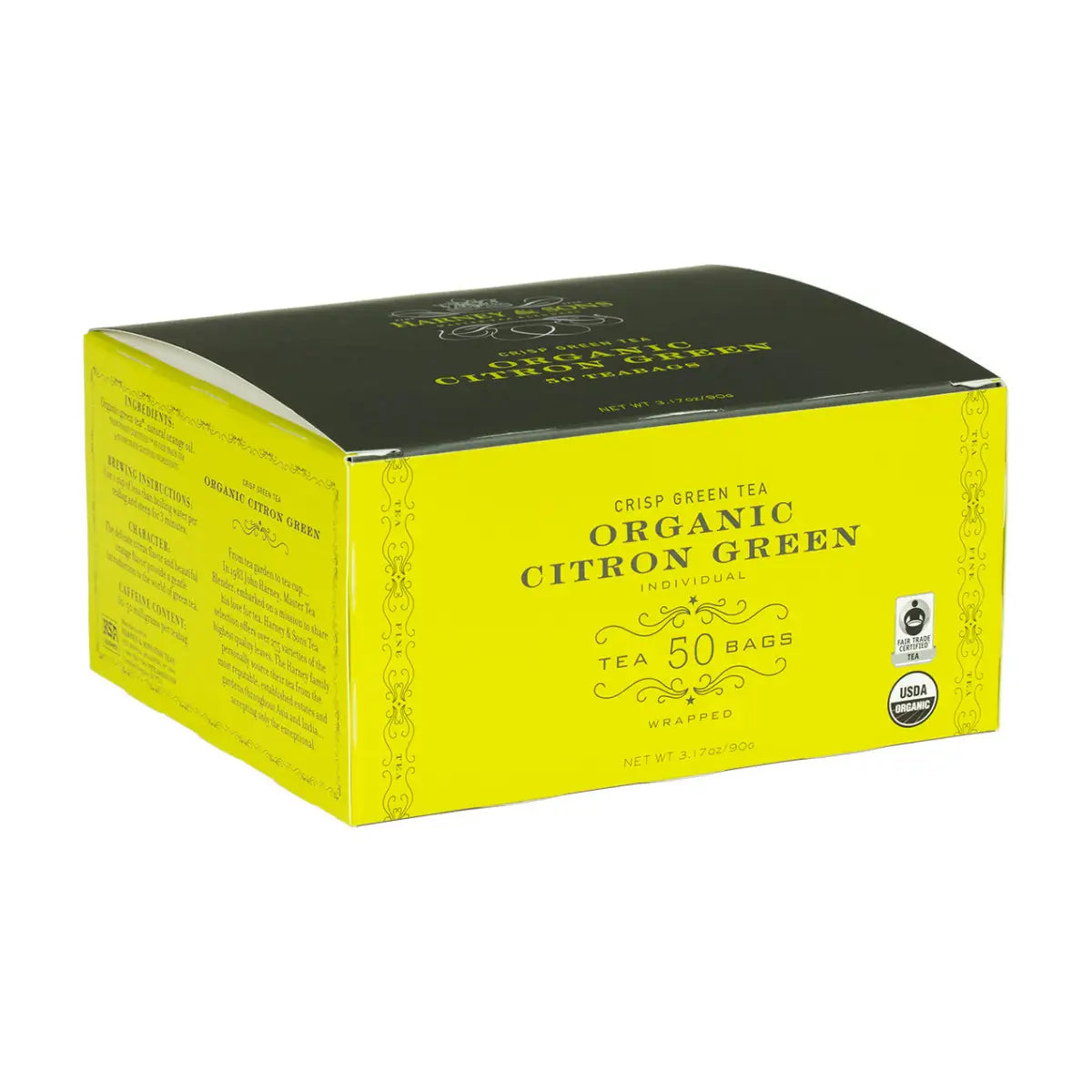 Organic Citron Green Tea - Box of 50 Wrapped Teabags - Teabags / Box of 50 Wrapped Teabags - Harney & Sons Fine Teas