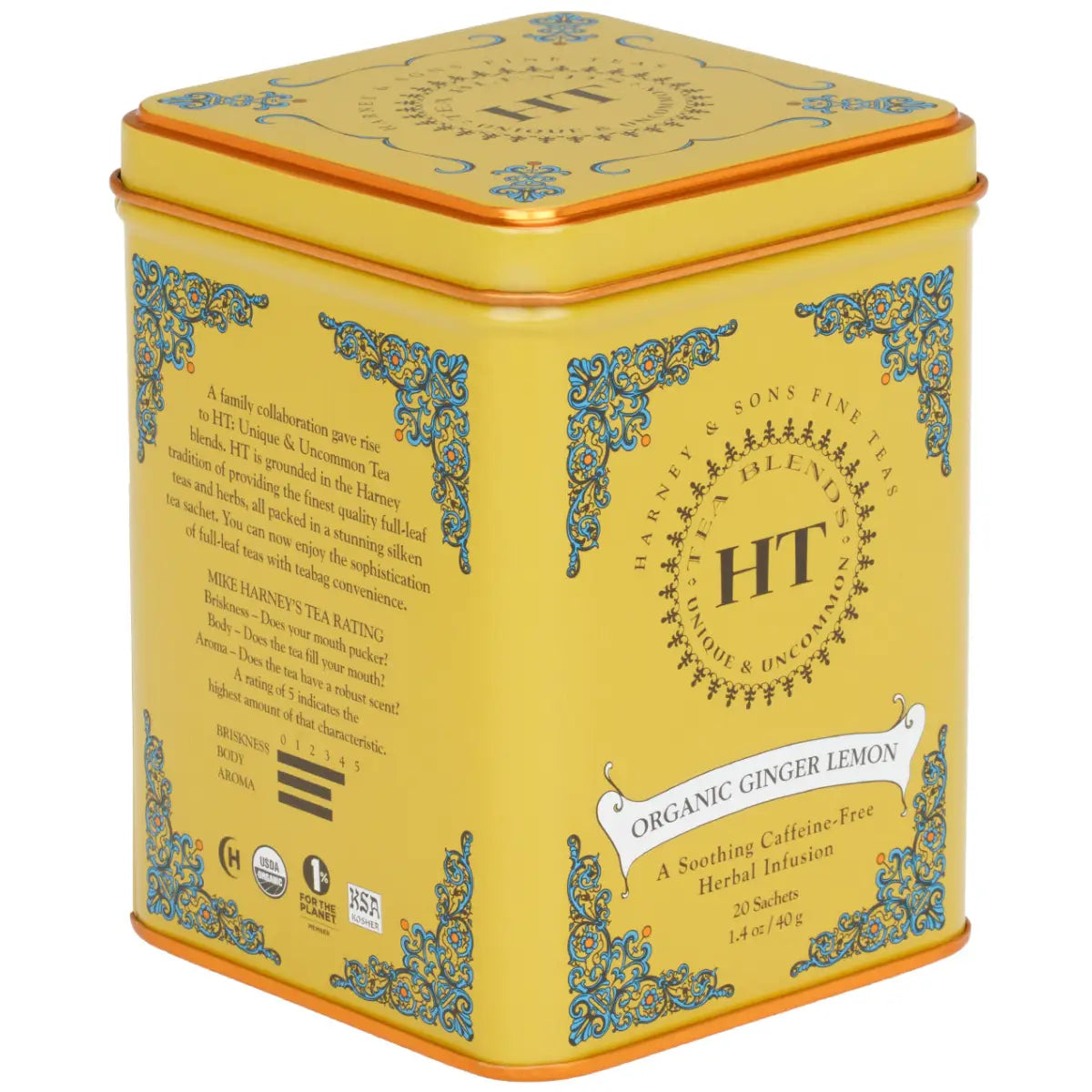 Organic Ginger Lemon HT Tin of 20 Sachets - Sachets / Tin of 20 Sachets - Harney & Sons Fine Teas