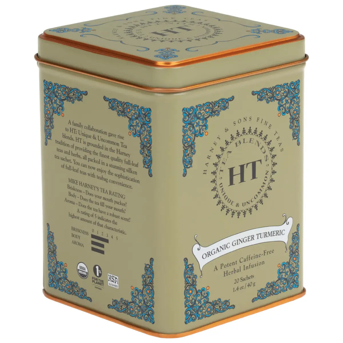 Organic Ginger Turmeric Tea - HT Tin of 20 Sachets - Sachets / Tin of 20 Sachets - Harney & Sons Fine Teas