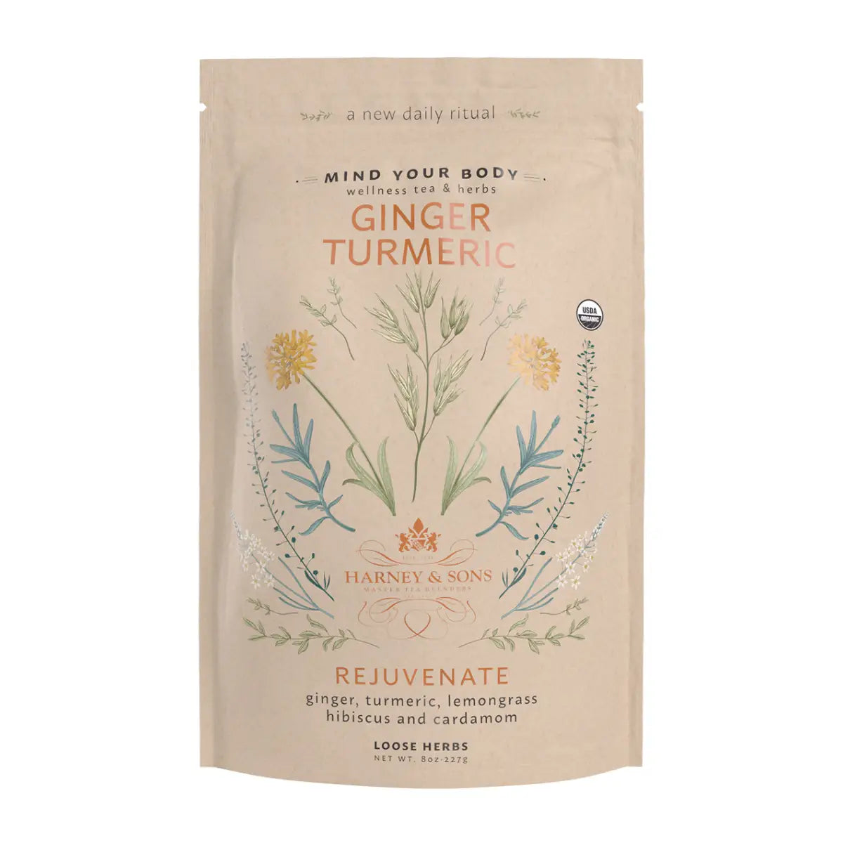 Organic Decaf Ginger Turmeric Tea - Loose / 8 oz. Bag - Harney & Sons Fine Teas