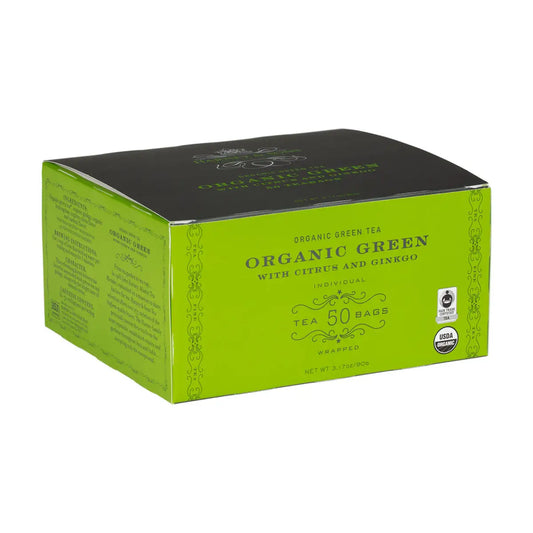 Organic Green Tea with Citrus & Ginkgo - Box of 50 Wrapped Teabags - Teabags / Box of 50 Wrapped Teabags - Harney &