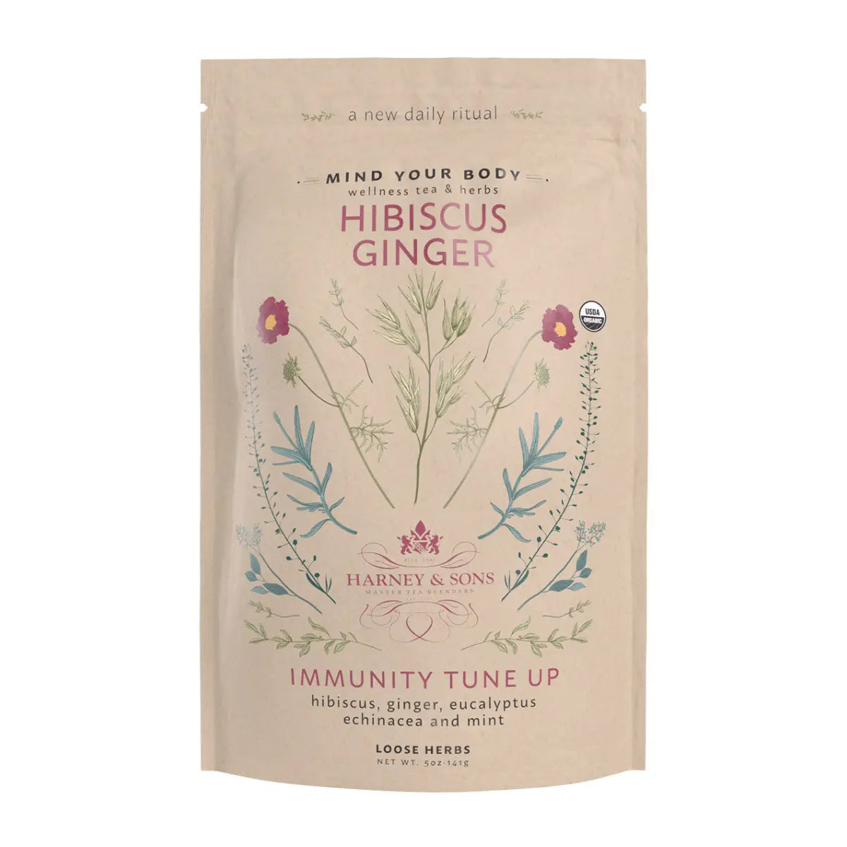 Loose Tea - Organic Hibiscus Ginger - Loose / 5 oz. Bag - Harney & Sons Fine Teas