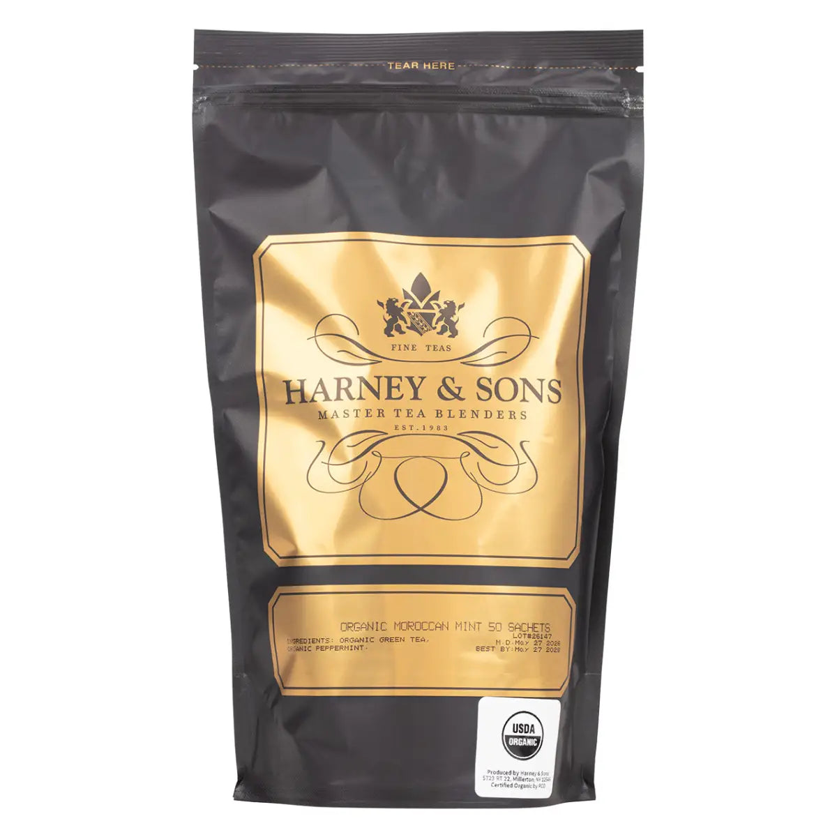Organic Tea - Moroccan Mint Green Tea - Loose or Sachets - Sachets / Bag of 50 Sachets - Harney & Sons Fine Teas