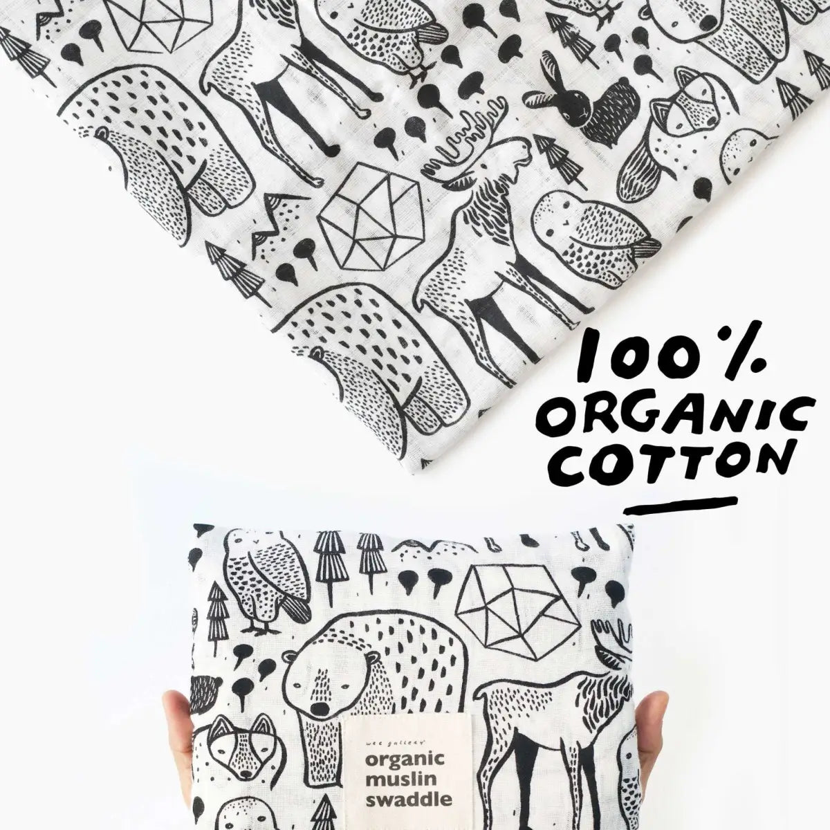Organic Muslin Swaddle - Nordic - Wee Gallery