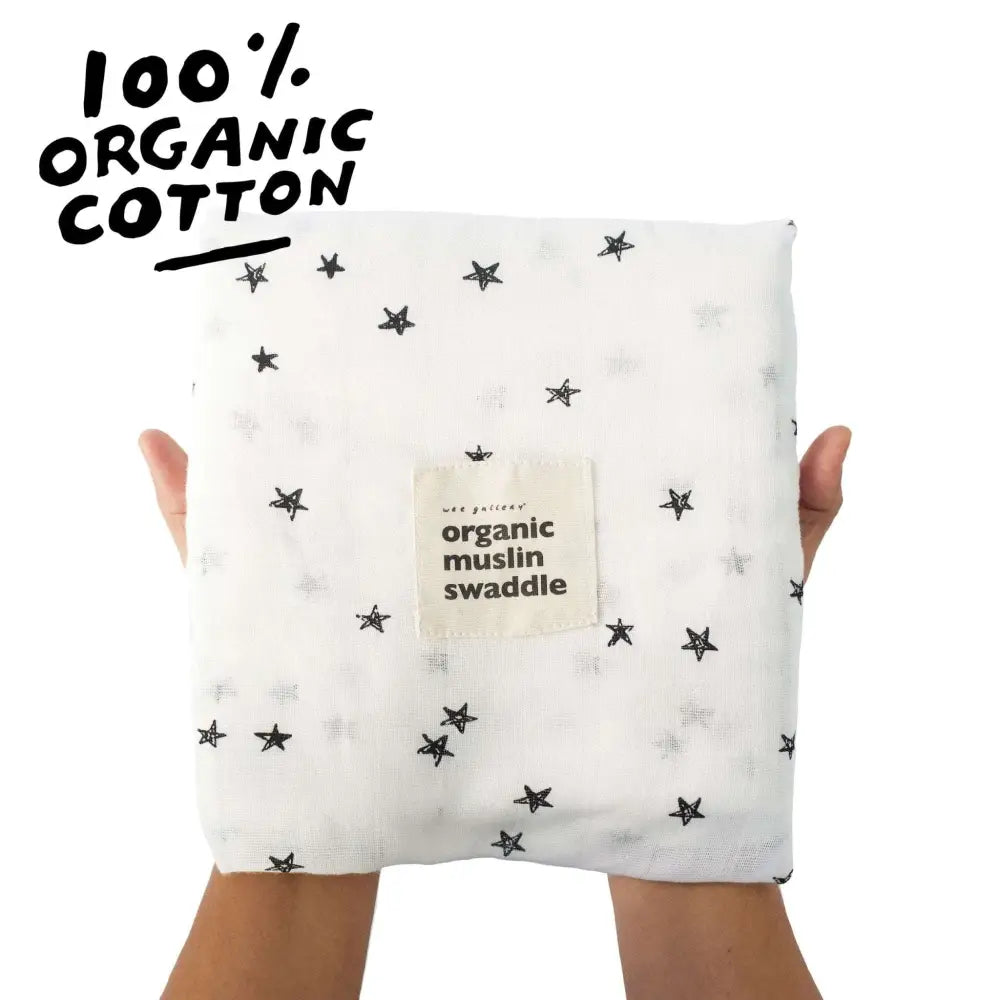 Organic Muslin Swaddle - Stars - Wee Gallery