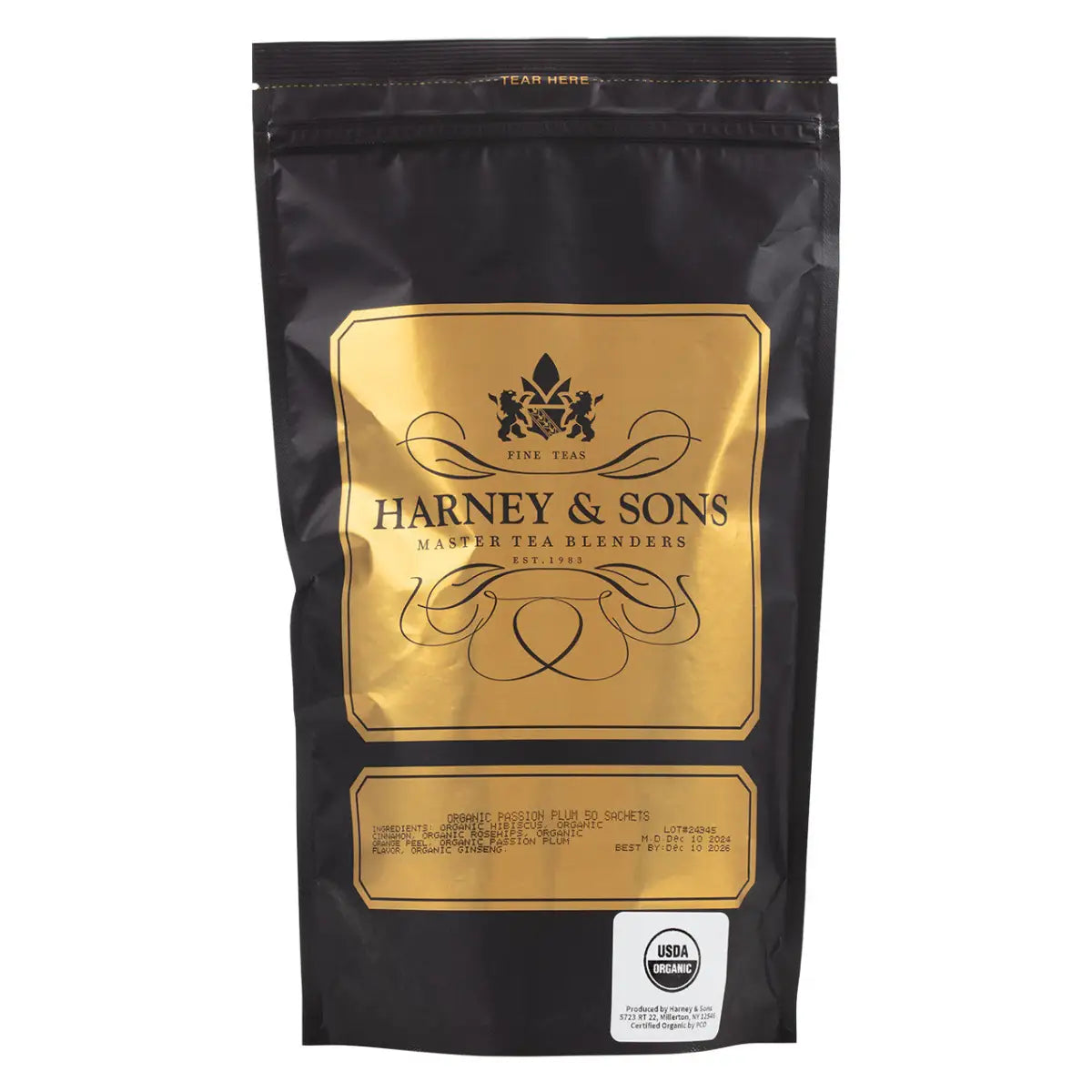 Organic Tea - Passion Plum - Loose or Sachets - Sachets / Bag of 50 Sachets - Harney & Sons Fine Teas
