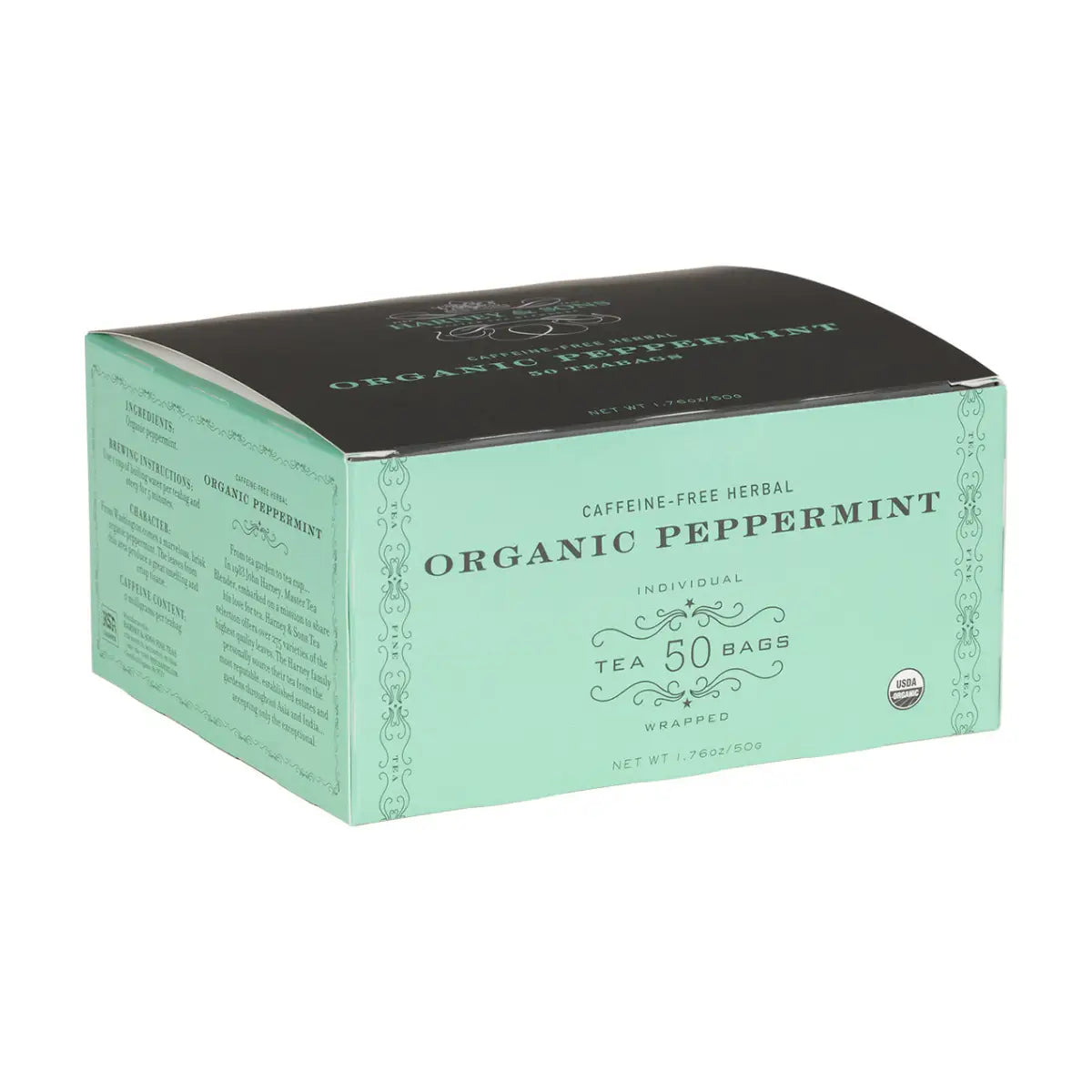 Organic Peppermint Herbal Tea - Box of 50 Wrapped Teabags - Teabags / Box of 50 Wrapped Teabags - Harney & Sons Fine