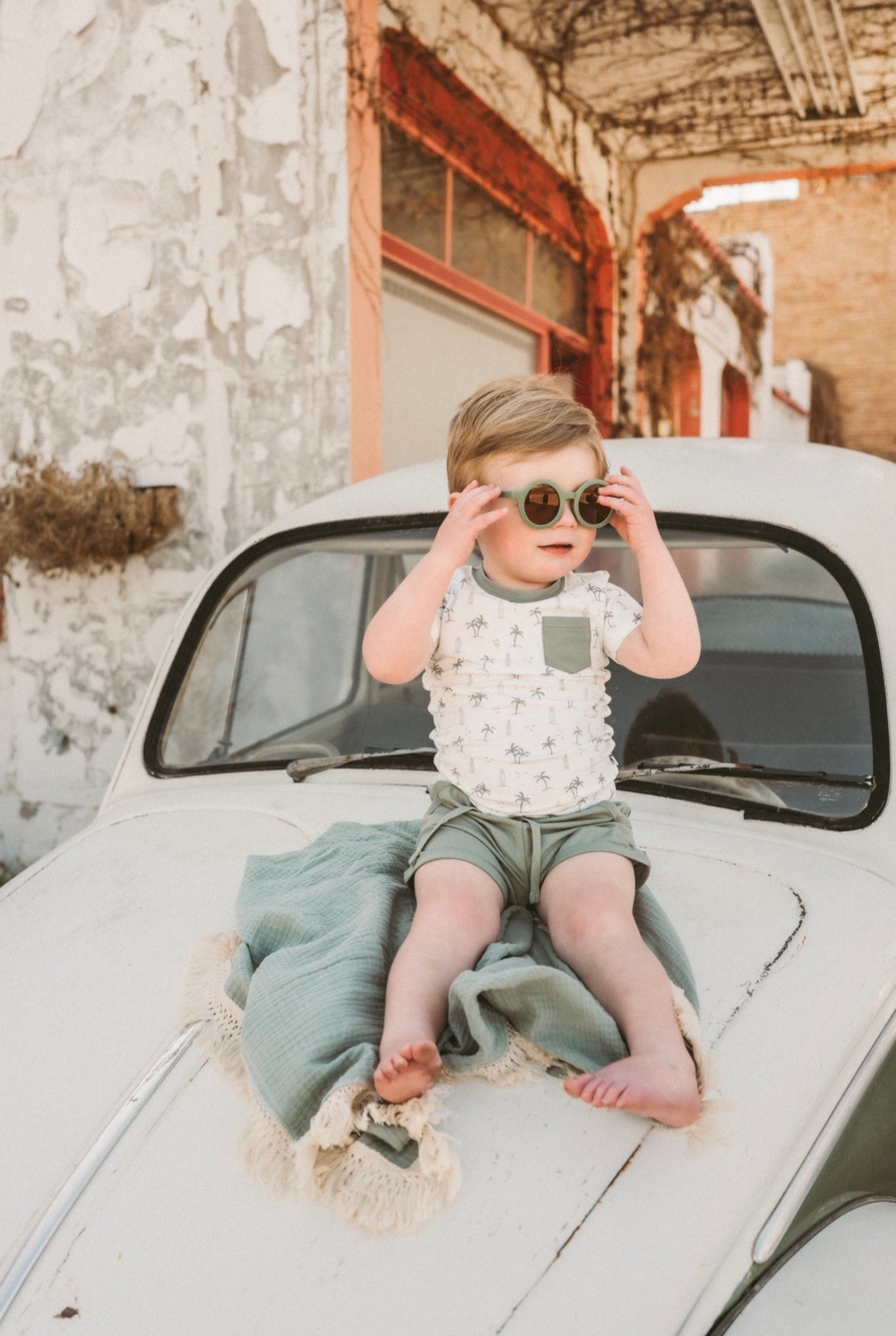 Organic Short Sleeve Shirt - Palm Beach - Harp Angel Boutique