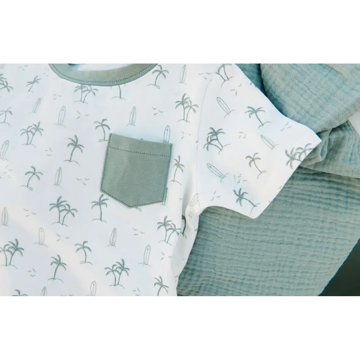 Organic Short Sleeve Shirt - Palm Beach - Harp Angel Boutique