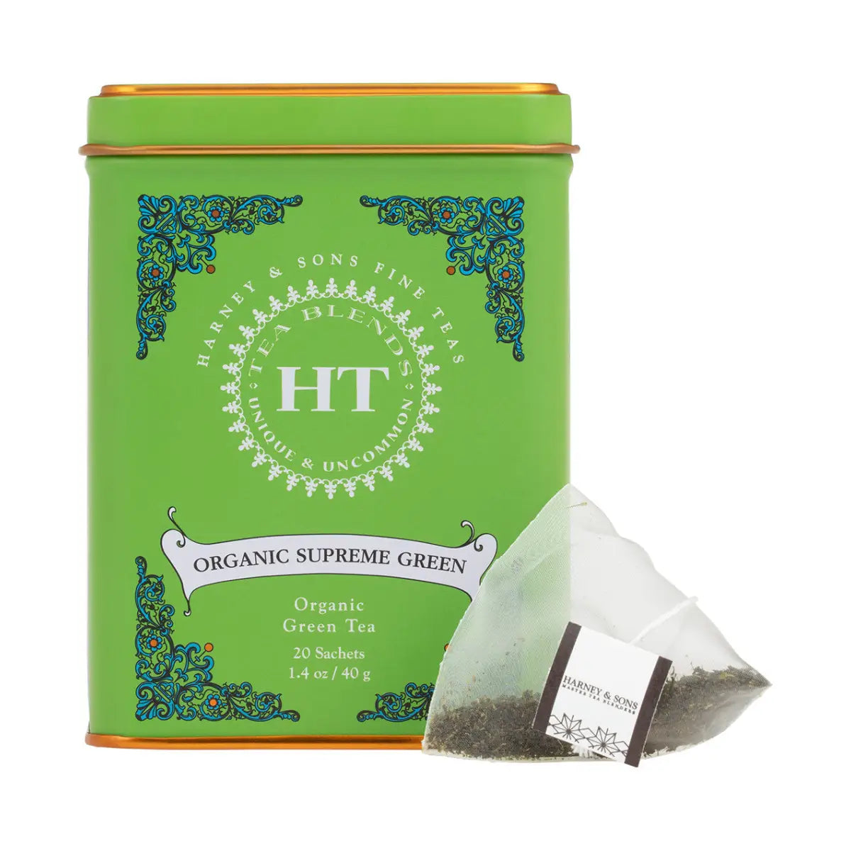Organic Supreme Green Tea - HT Tin of 20 Sachets - Sachets / Tin of 20 Sachets - Harney & Sons Fine Teas