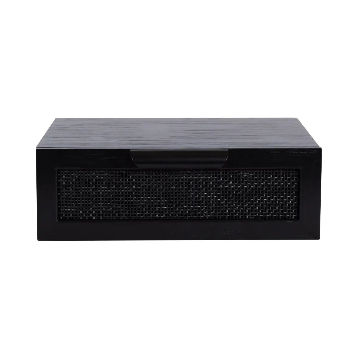 Ori Floating Rattan Side Table with Drawer - Black - kateandlaurel