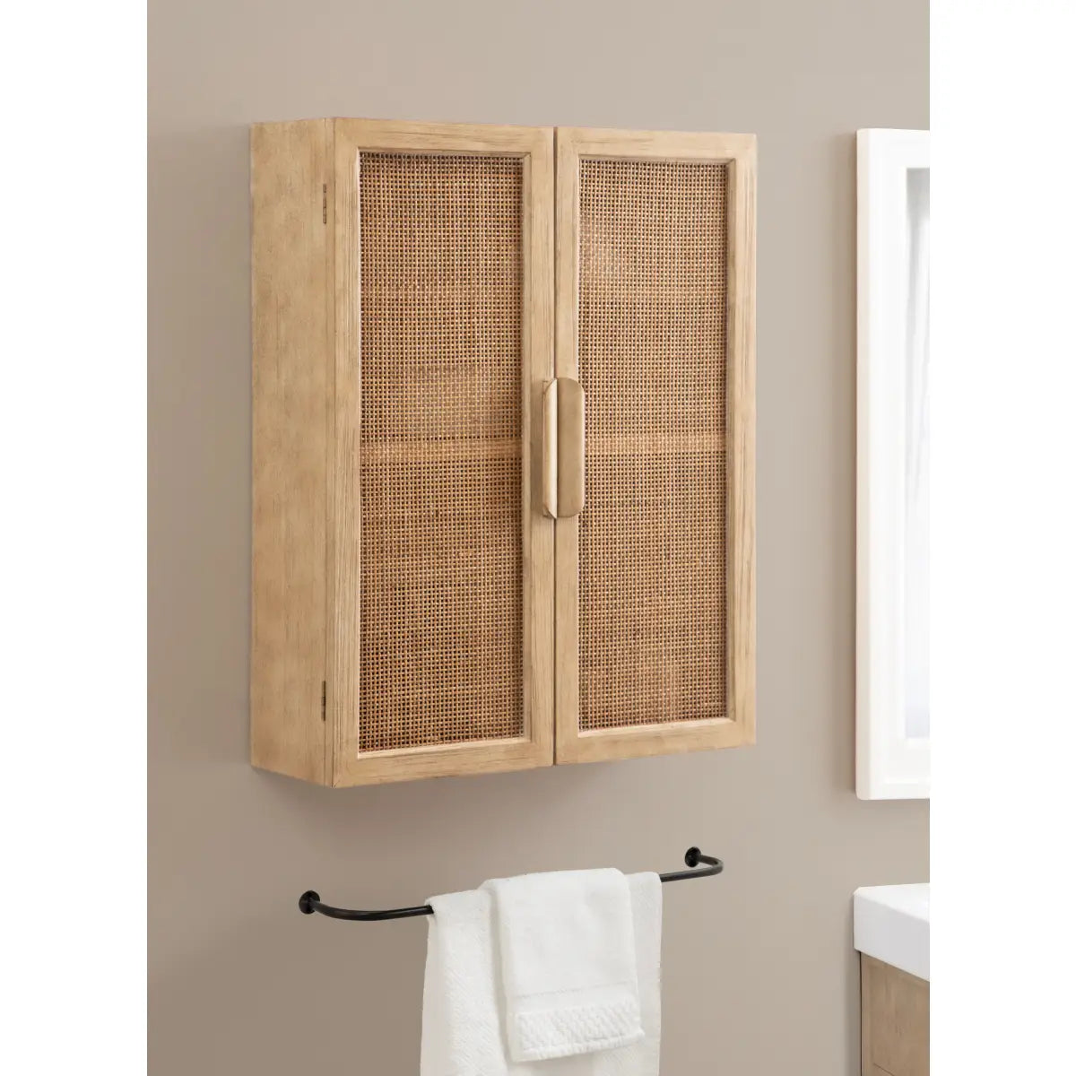Ori Rattan 2-Door Wall Cabinet - kateandlaurel