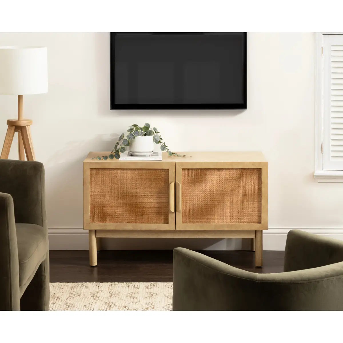 Ori Rattan Storage Cabinet or Media Console - kateandlaurel