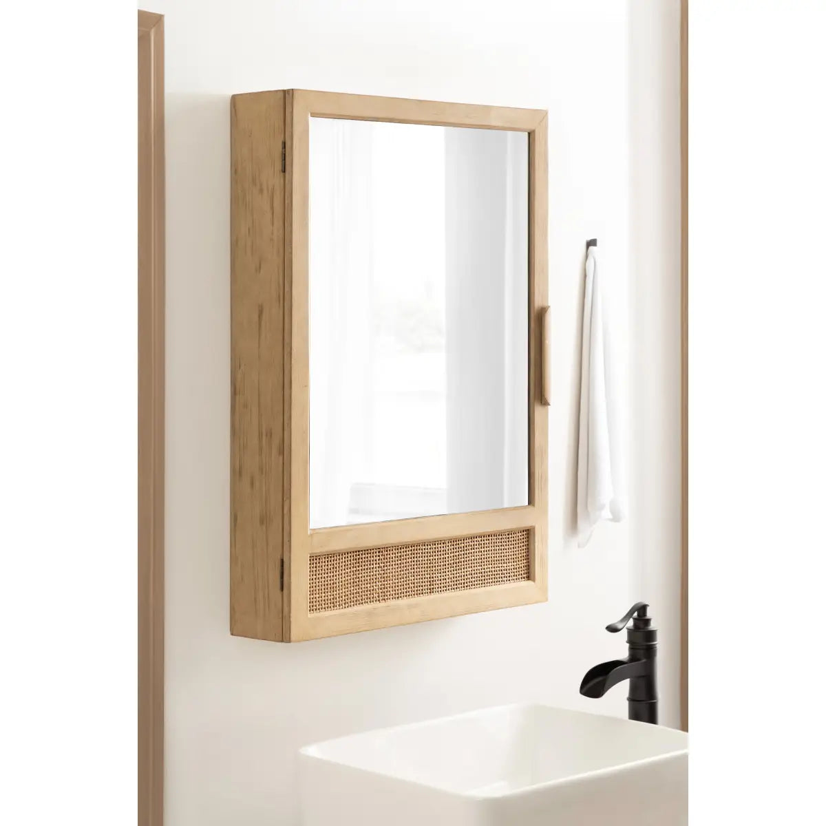 Ori Rattan Mirror Vanity Cabinet - kateandlaurel