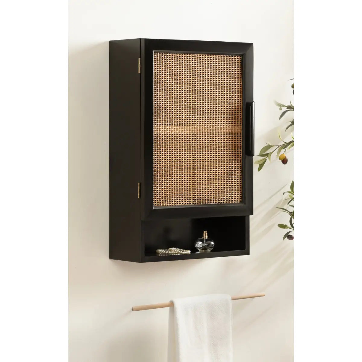 Ori Rattan Wall Cabinet with Cubby - kateandlaurel