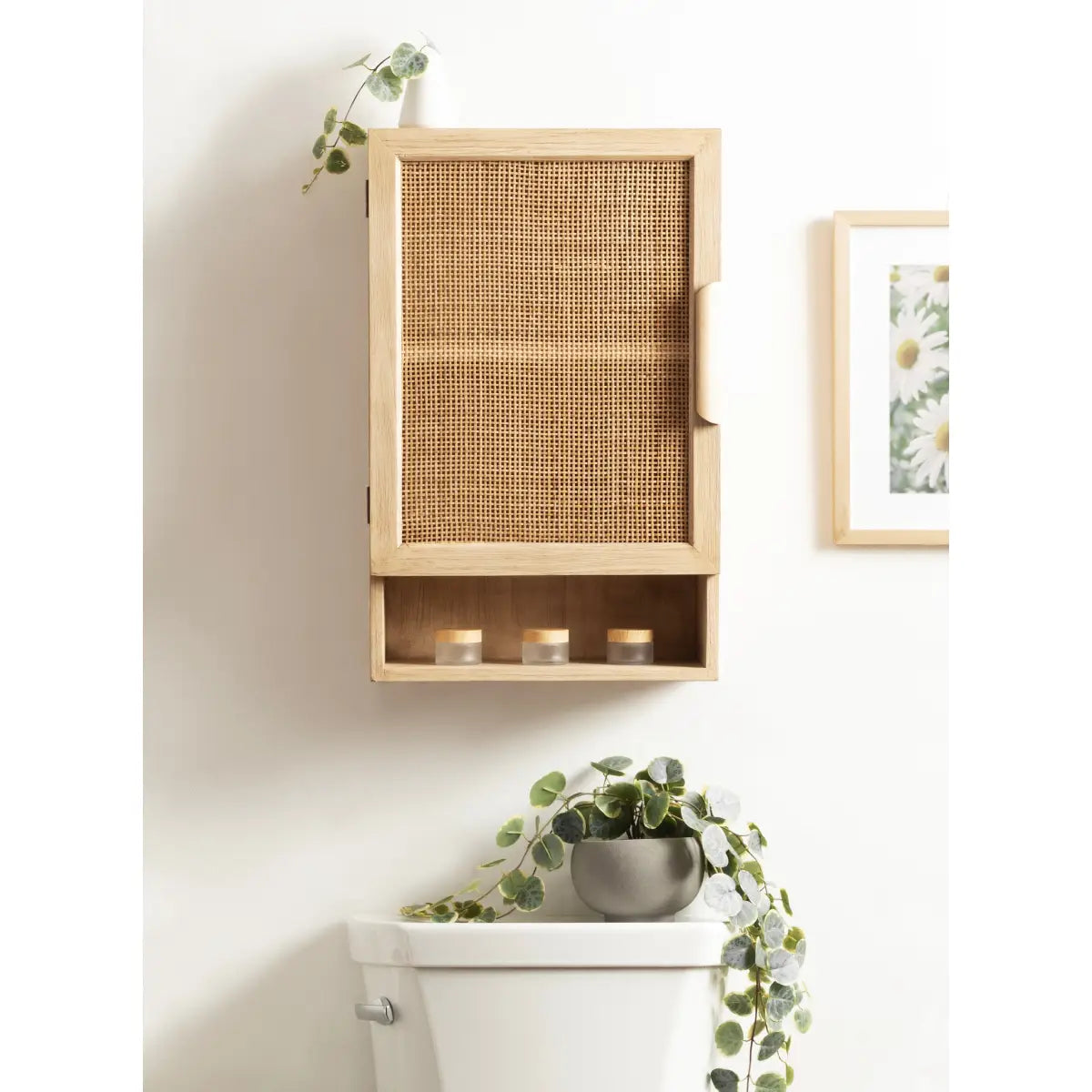Ori Rattan Wall Cabinet with Cubby - kateandlaurel