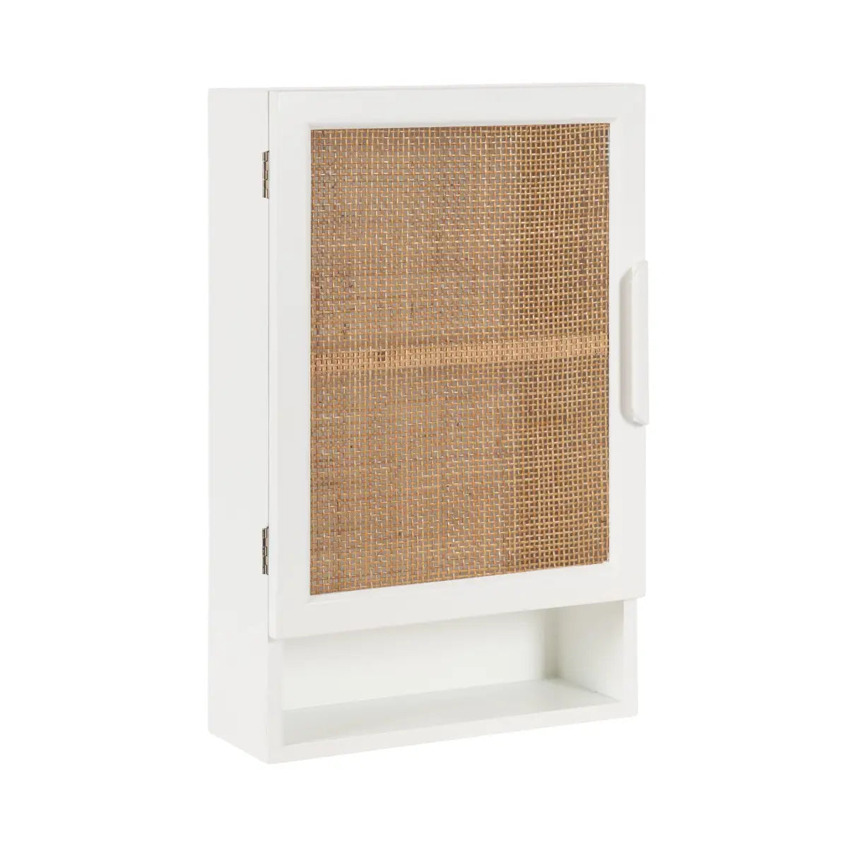 Ori Rattan Wall Cabinet with Cubby - White - kateandlaurel