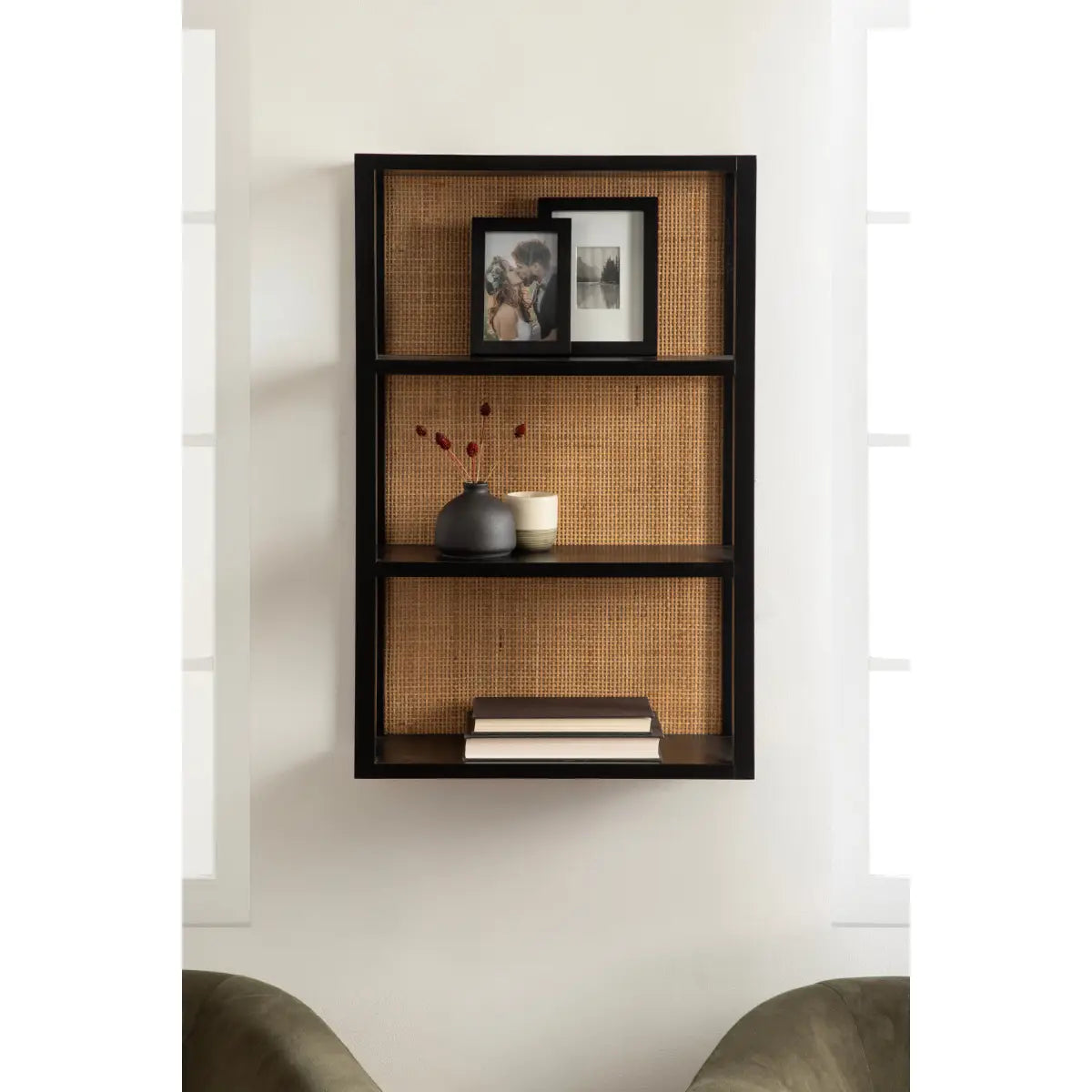 Ori Rattan Wood Wall Shelf - kateandlaurel