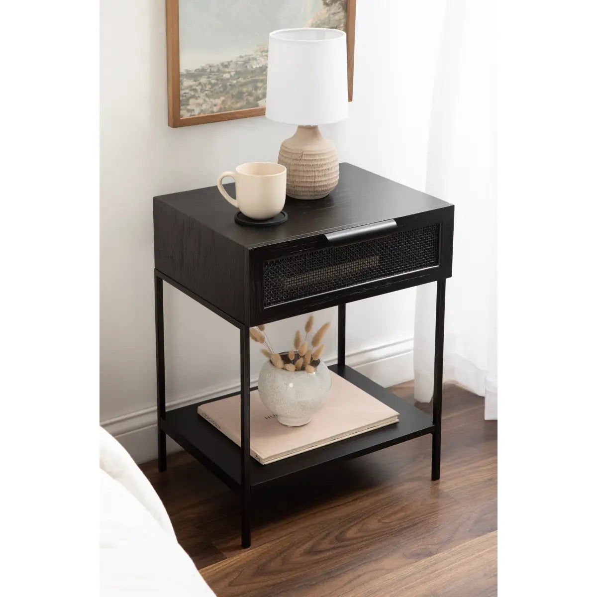 Ori Wood Rattan Side Table - kateandlaurel