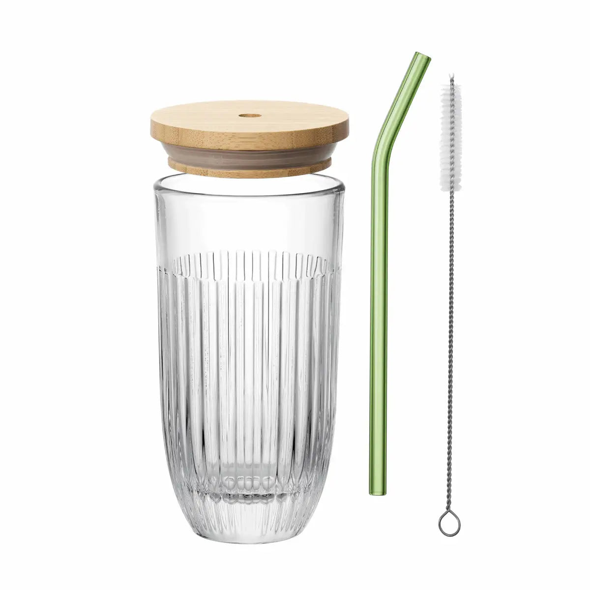 Ouessant Smoothie Glass with Bamboo Lid and Straw - La Rochere NA